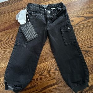 Giorgio Armani Jeans black cargo pants size 4t Brand New with Tags